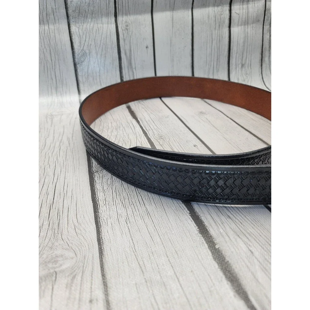 Don Hume Basketweave Black Leather Uniform Garrison Belt Mens 40 1.75 In US Made